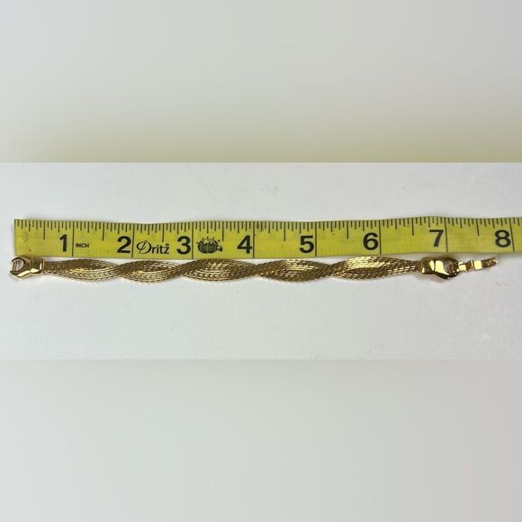 Vintage Monet Braided Gold Tone Braided Bracelet - Picture 8 of 8